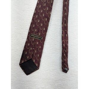 Graham & Richmond London England Silk Necktie Burgundy Paisley Patterned‎